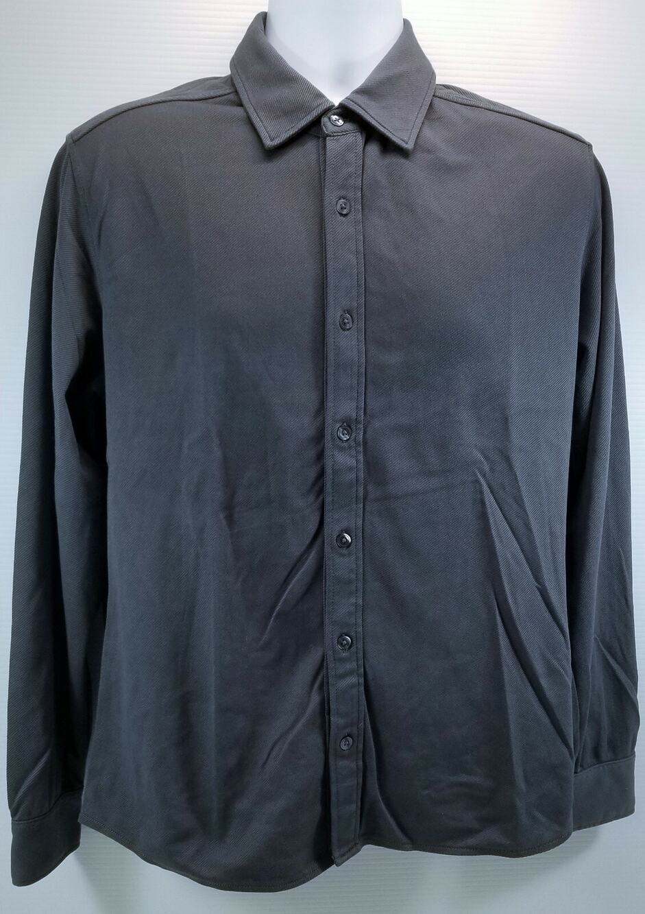 F7) Men's GAP Classic Fit Button Down Gray Long Sleeve Cotton Shirt Medium